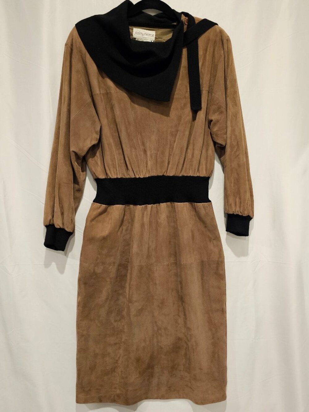Vintage Stanley Sherman 100% Suede Leather Midi Dress Women's Size 8 Boho Wester